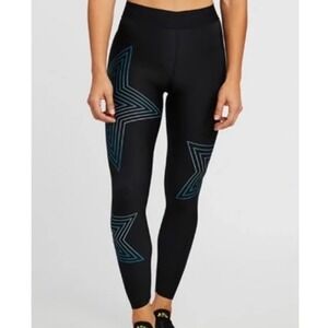 Ultracor x SoulCycle Black Holographic Star Athletic Leggings XS Limited Edition